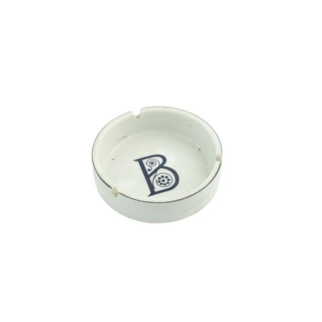 ASHTRAY-B Engraved in Center-White w/Blue Detailing