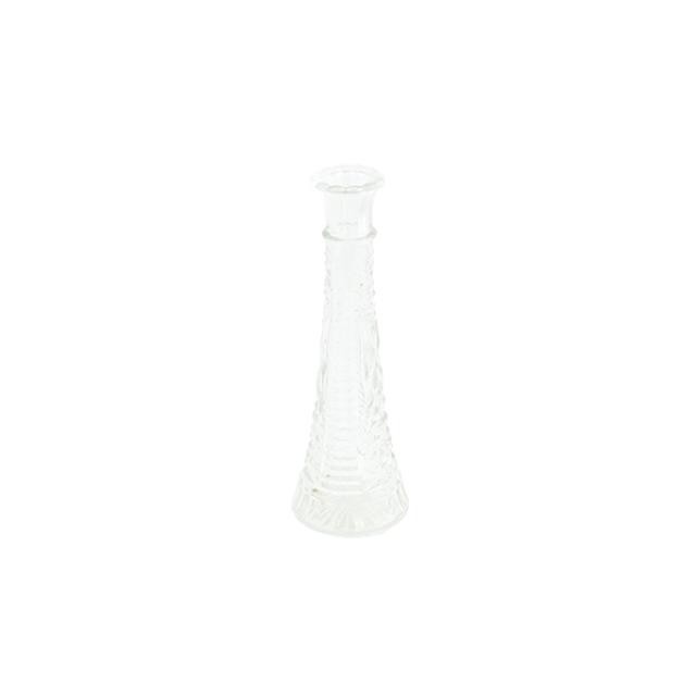 VASE-Clear Glass/Pressed Glass Design/Ruffled Edge
