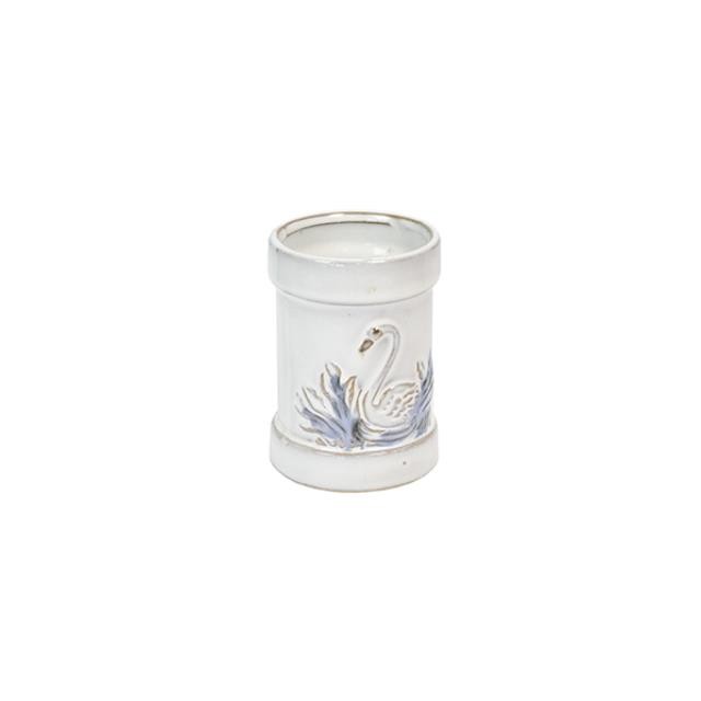 TOOTHBRUSH HOLDER-Small Light Blue Swan in Pond