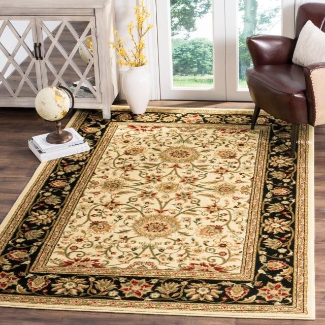 RUG (9 x12)-Persian/European Style- Ivory Center W/Black Border