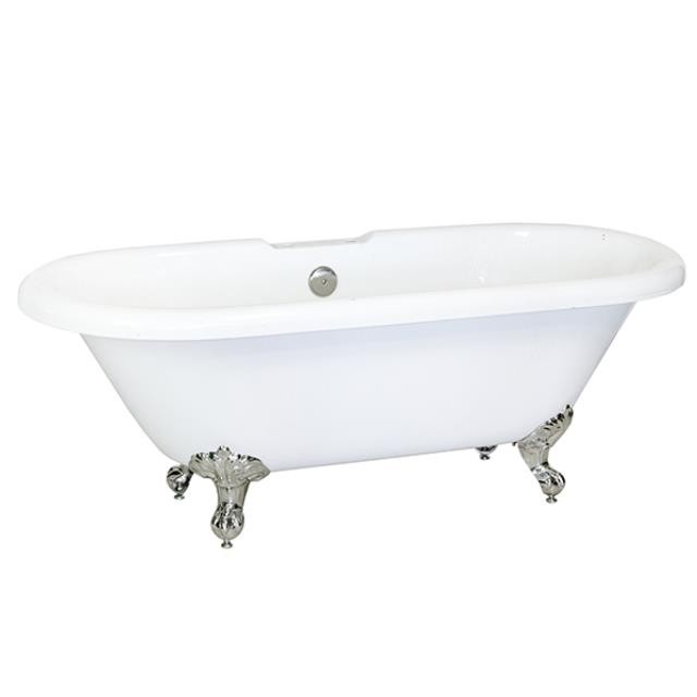 BATHTUB-Fiberglass Tub w/Silver Clawfoot