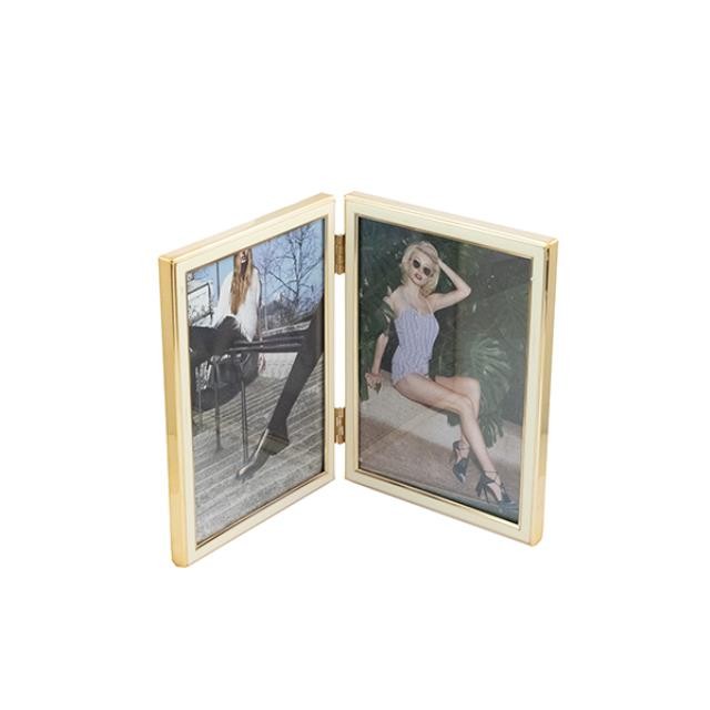 PICTURE FRAME-Double Frame-Siena Metallic & White Enamel w/Gold