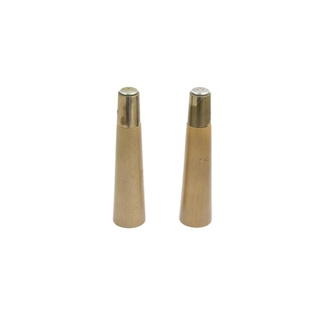 SALT/PEPPER-Wooden w/Gold Tip (Pair)