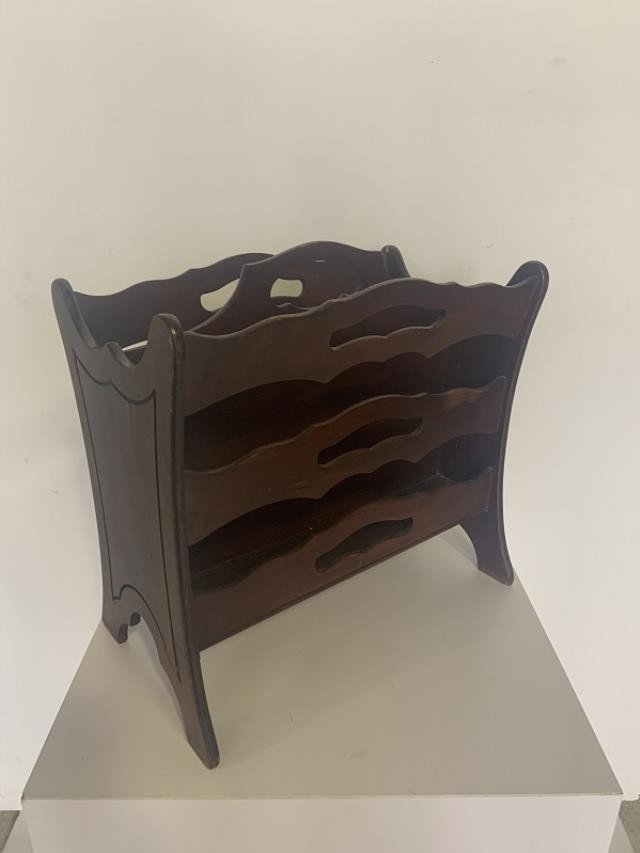 MAGAZINE RACK-MCM Mahogany Wood Rack