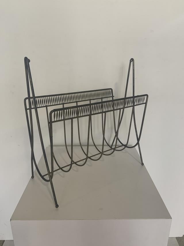 MAGAZINE RACK-Gold Metal U Shaped