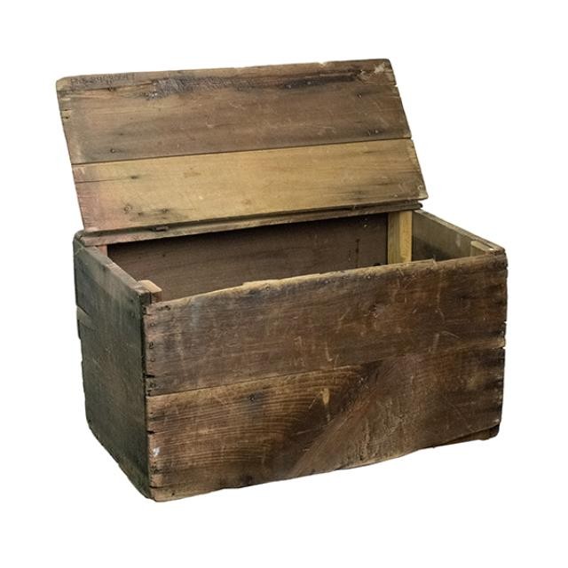 DARK WOOD CRATE-With Lid