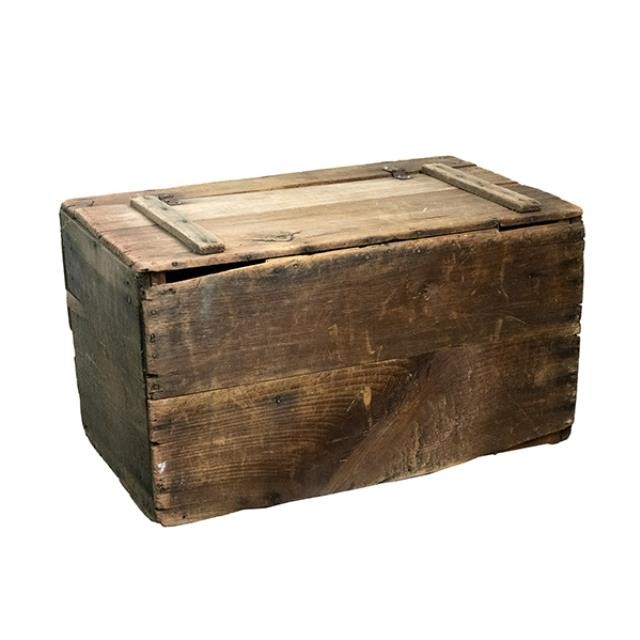 DARK WOOD CRATE-With Lid