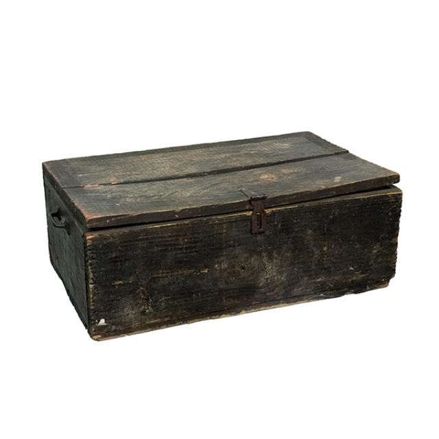 DARK WOOD CRATE-With Lid