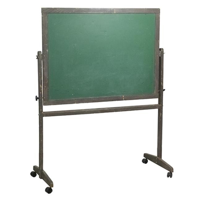 ROLLING CHALKBOARD-Dark Wood/Dark Green