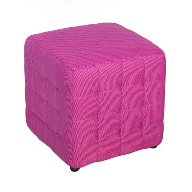 PINK MESH TUFTED OTTOMAN-Square