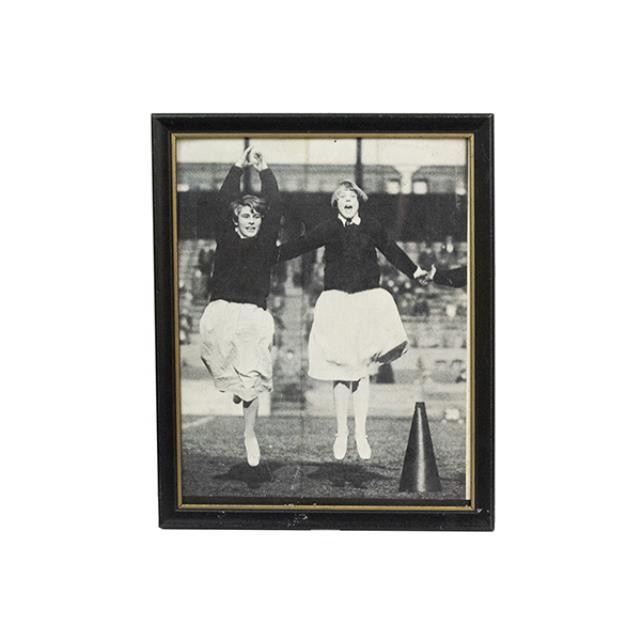 PRINT-Vintage Photo of (2) Cheerleaders Cheering