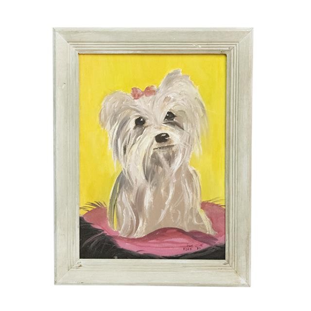 PAINTING-White Shih Tzu w/Pink Bow