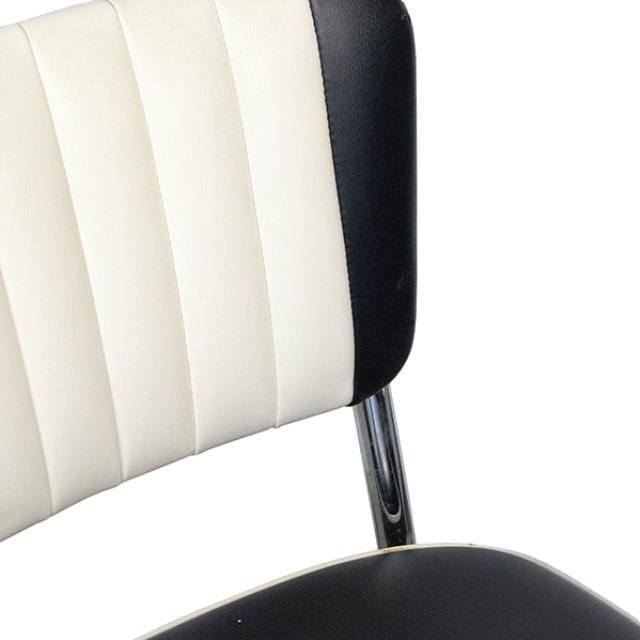 DINER CHAIR-Vintage Black & White W/Tufted Channel Back