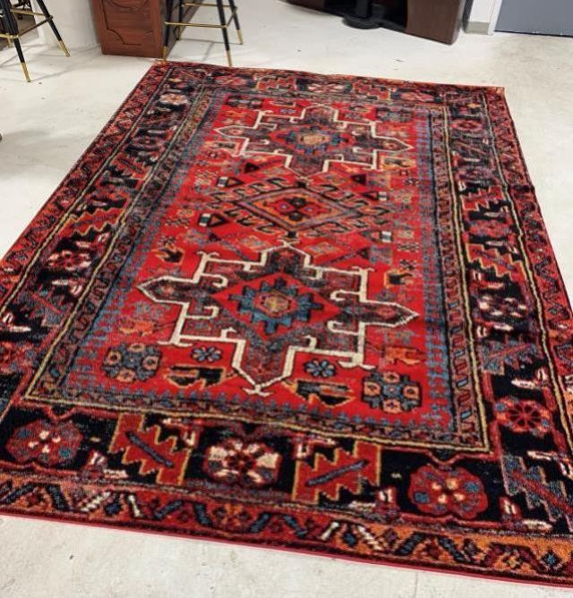 RUG-(9x 12) Red Vintage Hamadan Oriental Rug