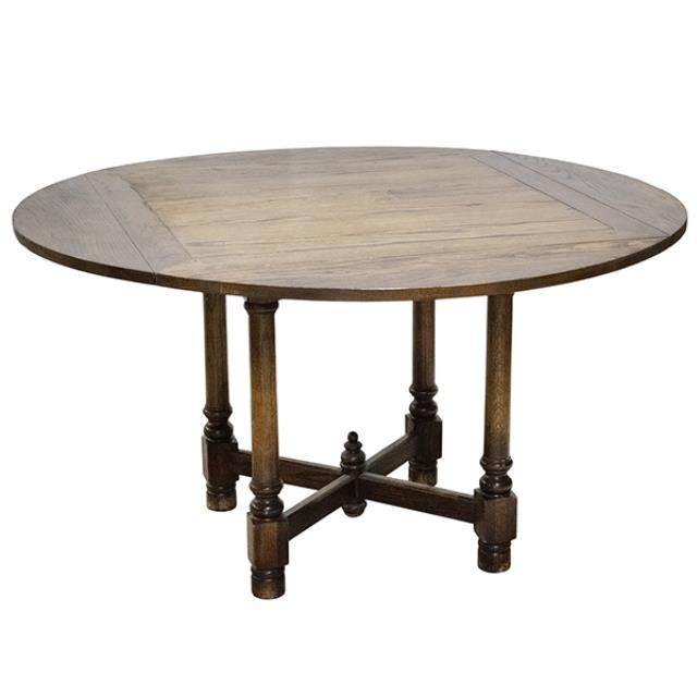 OAK DINING TABLE-W/Side Leaves