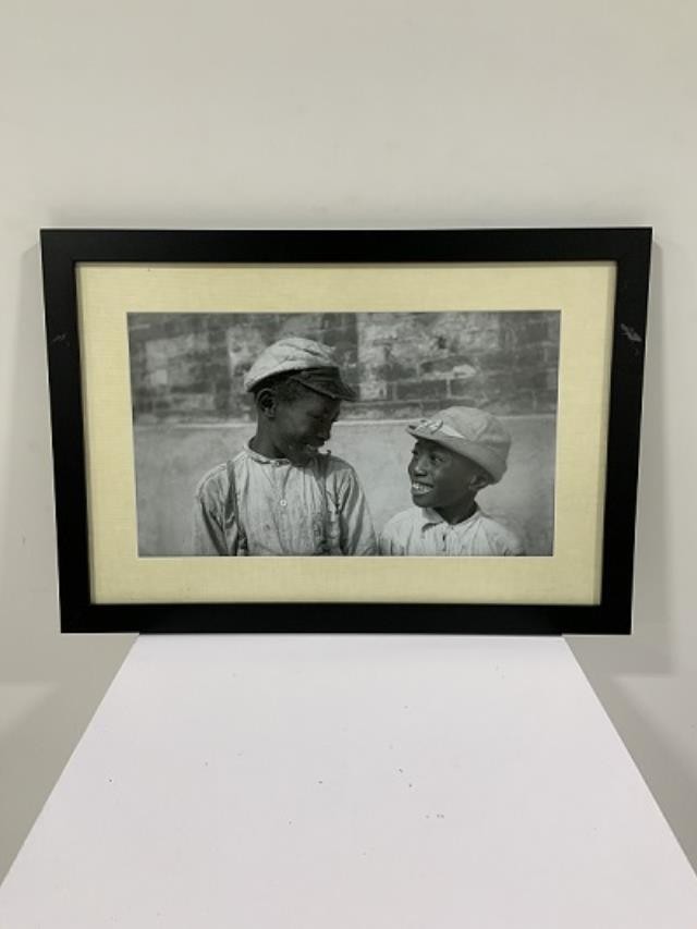 PRINT-Vintage Photo of (2) Little Boys Smiling at Each Other