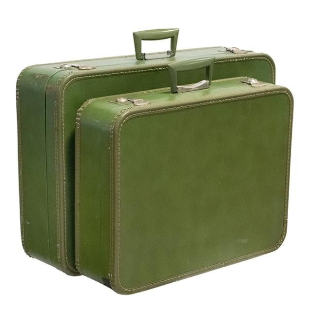 SUITCASE-Small Vinitage Green Vinyl