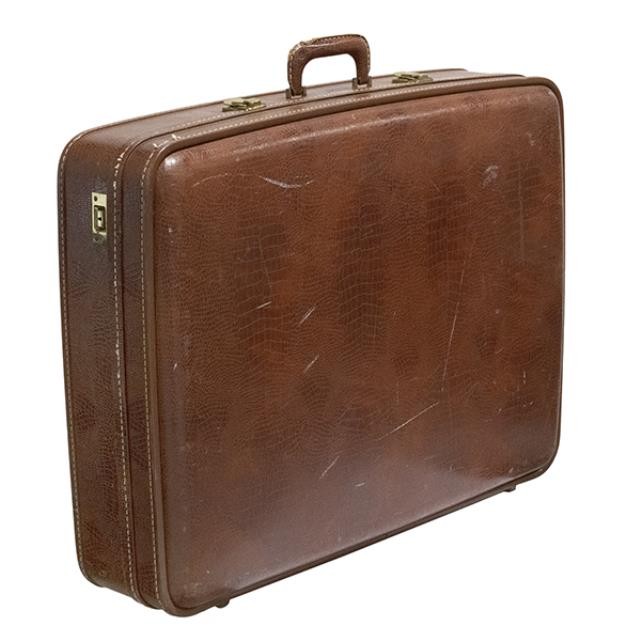 SUITCASE-Large Vintage Brown Alligator Print