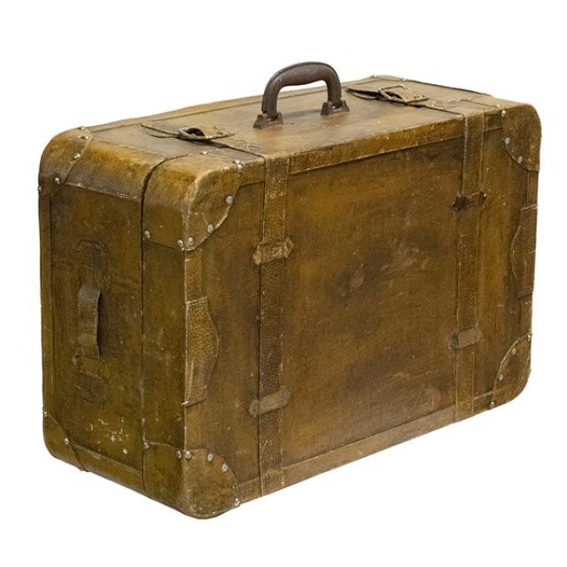 SUITCASE-Large Vintage Ochre Antique Finish Suitcase