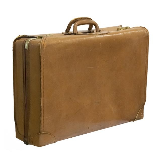 VINTAGE BROWN LEATHER SUITCASE