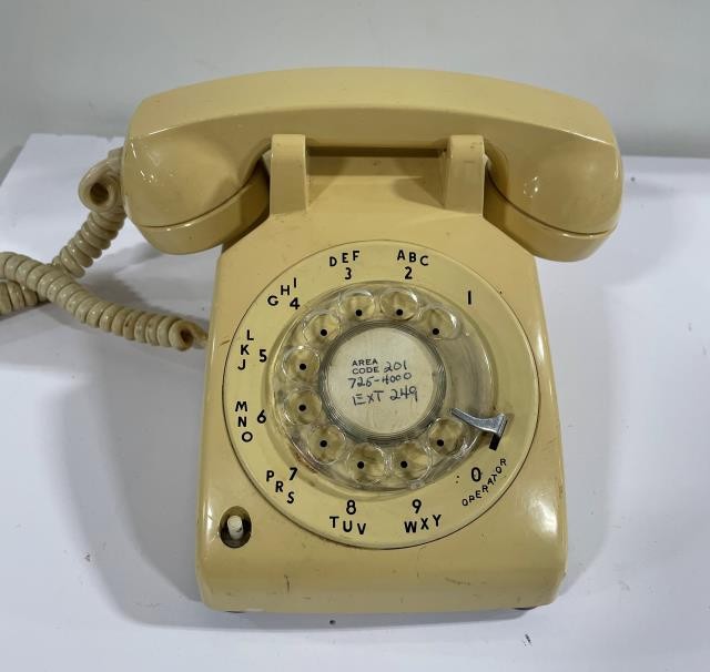 VINTAGE PHONE-Dark Beige Rotary