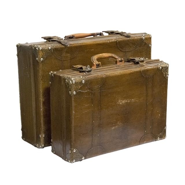 VINTAGE SUITCASE-Small Vintage Light Brown Leather Suitcase