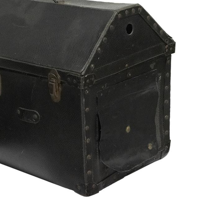 VINTAGE CAT CARRIER-Black Leather