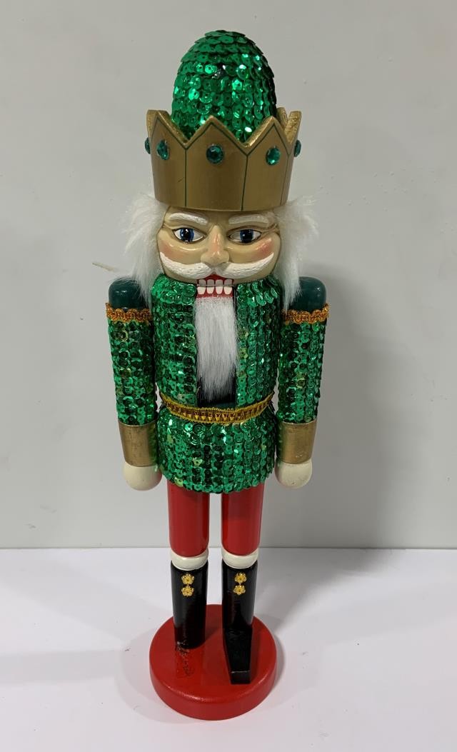 HOLIDAY NUTCRACKER-Green Rhinestone W/Red Pants