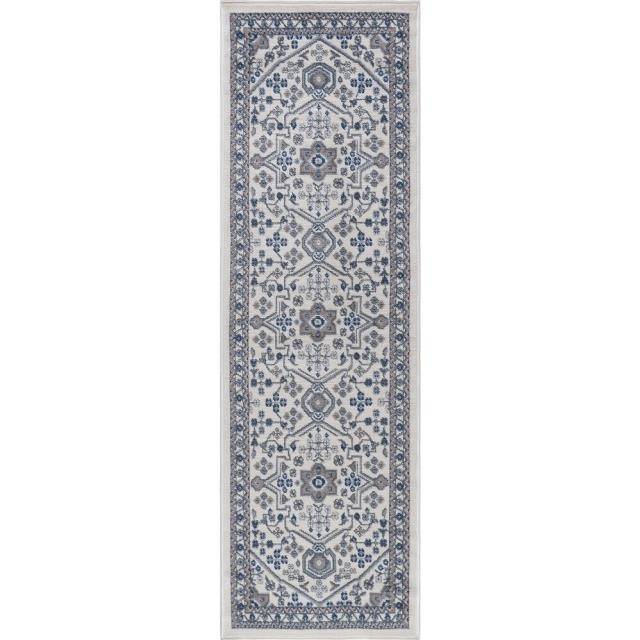 RUNNER-(2'3" x 10')Traditional Oriental Runner in Cream Floral