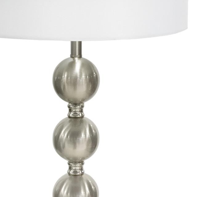 FLOOR LAMP-Brushed Steel Stacked Balls