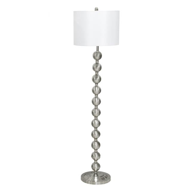 FLOOR LAMP-Brushed Steel Stacked Balls