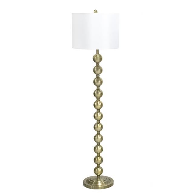 FLOOR LAMP-Brushed Brass Stacked Balls