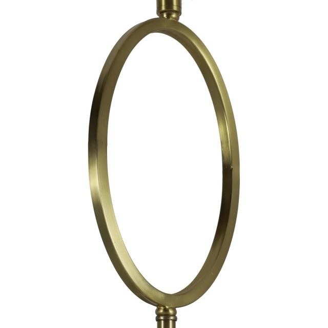 FLOOR LAMP-Oval Front Steel Lamp W/Marble Base & Polished Brass Finish