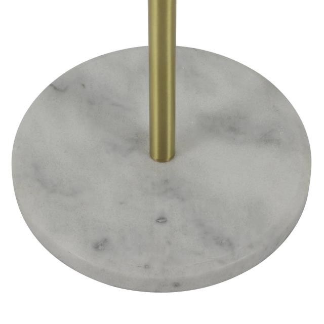 FLOOR LAMP-Oval Front Steel Lamp W/Marble Base & Polished Brass Finish