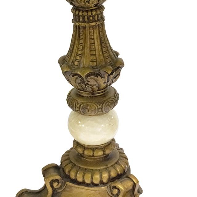 TABLE LAMP-Ornate Gold w/Marble Detail