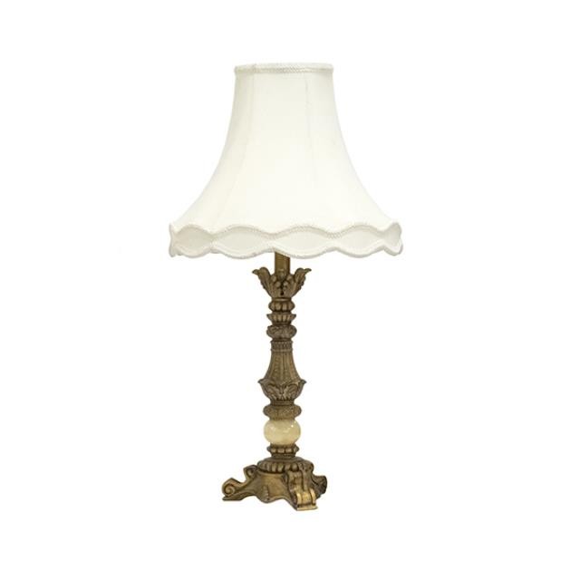 TABLE LAMP-Ornate Gold w/Marble Detail