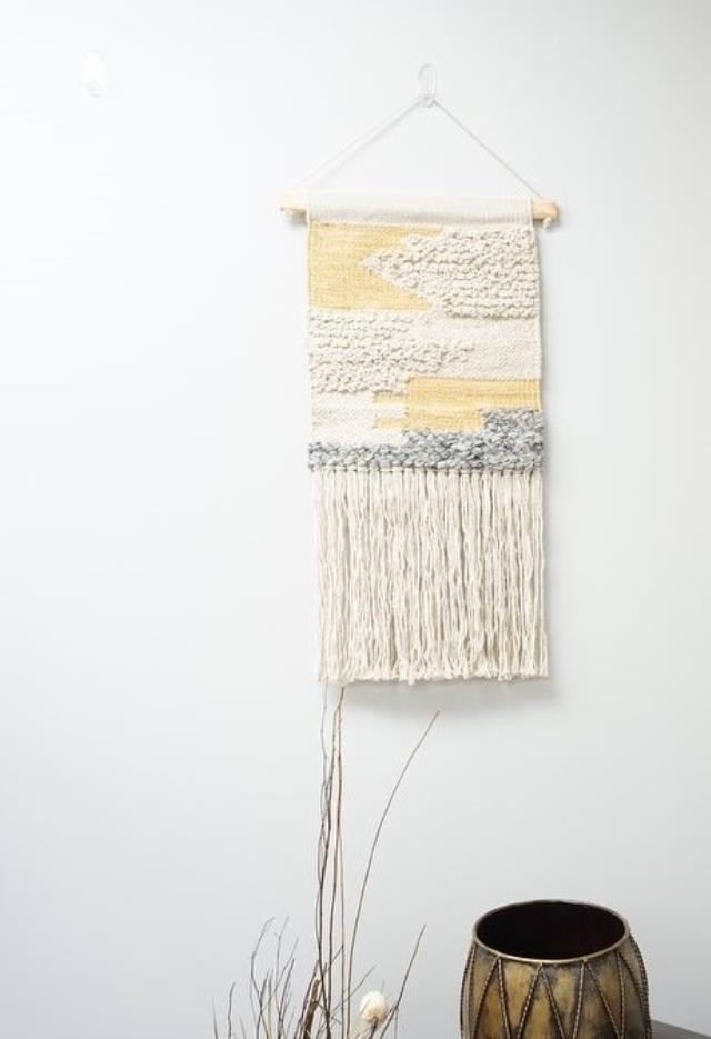 WALL TAPESTRY-Wool & Cotton Hand Woven Retro Macrame