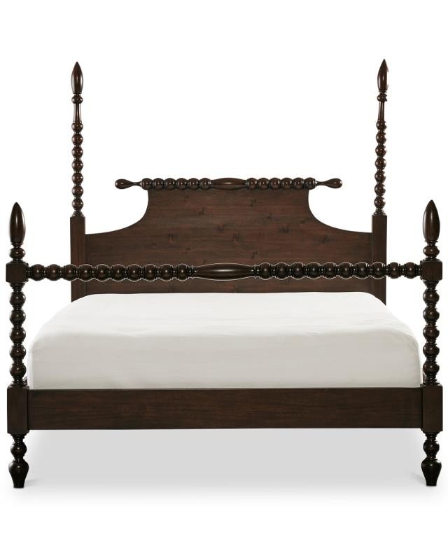 QUEEN HEADBOARD/FOOTBOARD-Turned Posts W/Deep Morocco Wood Finish