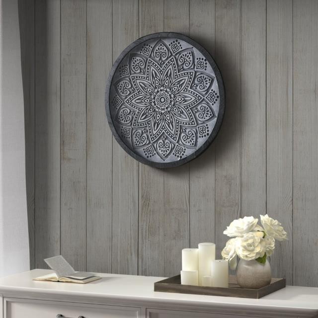 WALL PANEL-Carved Grey Bohemian Medallion