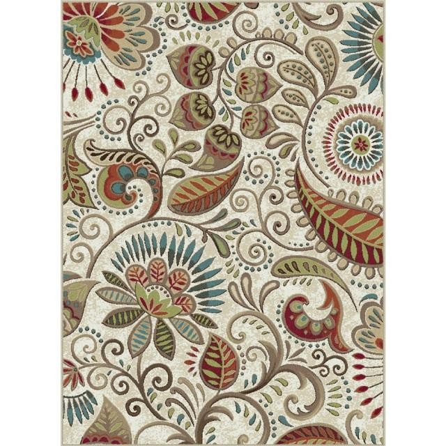 Rug(9'3"x12'6")Capric Transitional Floral Rug in Ivory