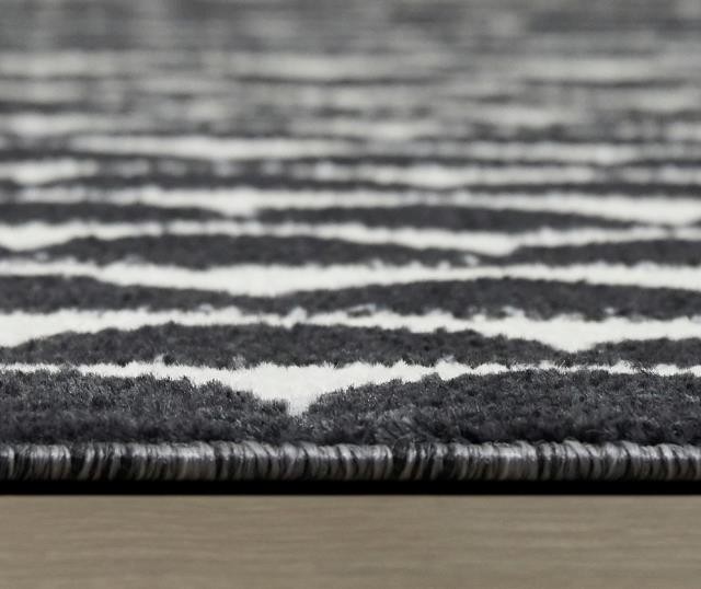 RUG(7'10" x 10')-Modern Black Scales on White Background