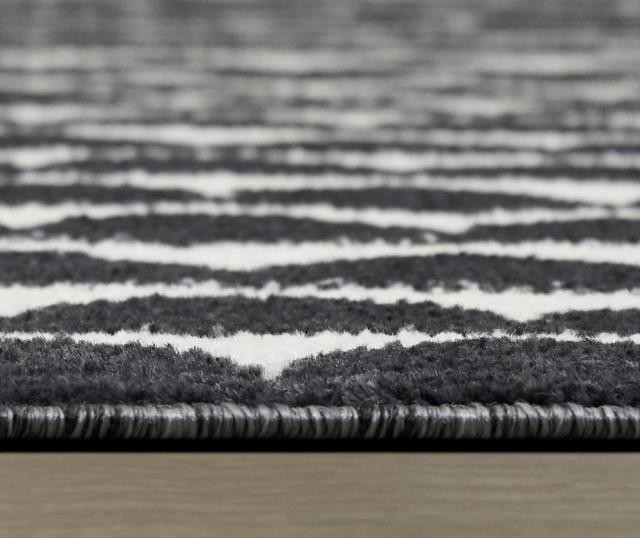 RUG(7'10" x 10')-Modern Black Scales on White Background