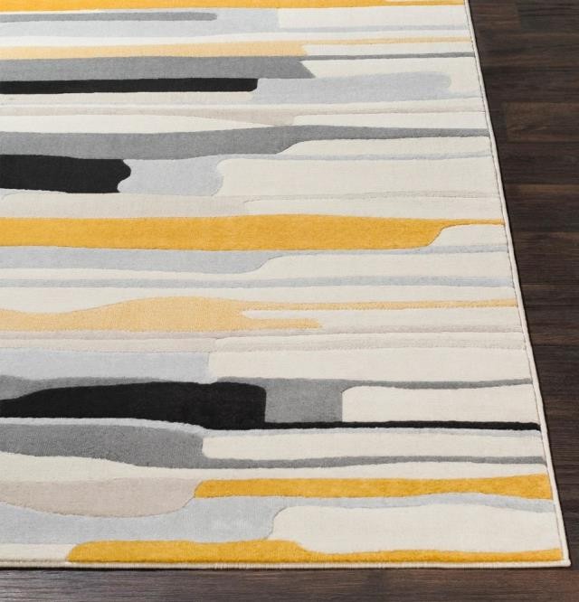 RUG(7'10" x 10'3")Drip-paint Pattern/Abstract Stripe