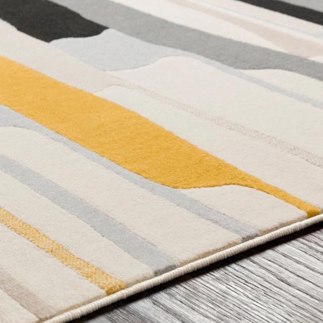 RUG(7'10" x 10'3")Drip-paint Pattern/Abstract Stripe