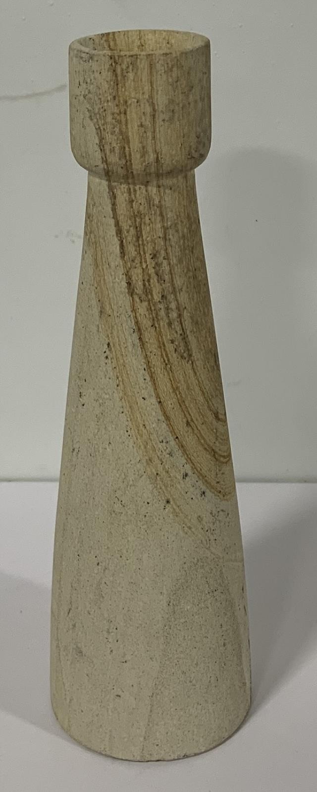 CANDLESTICK HOLDER-Beige Stone