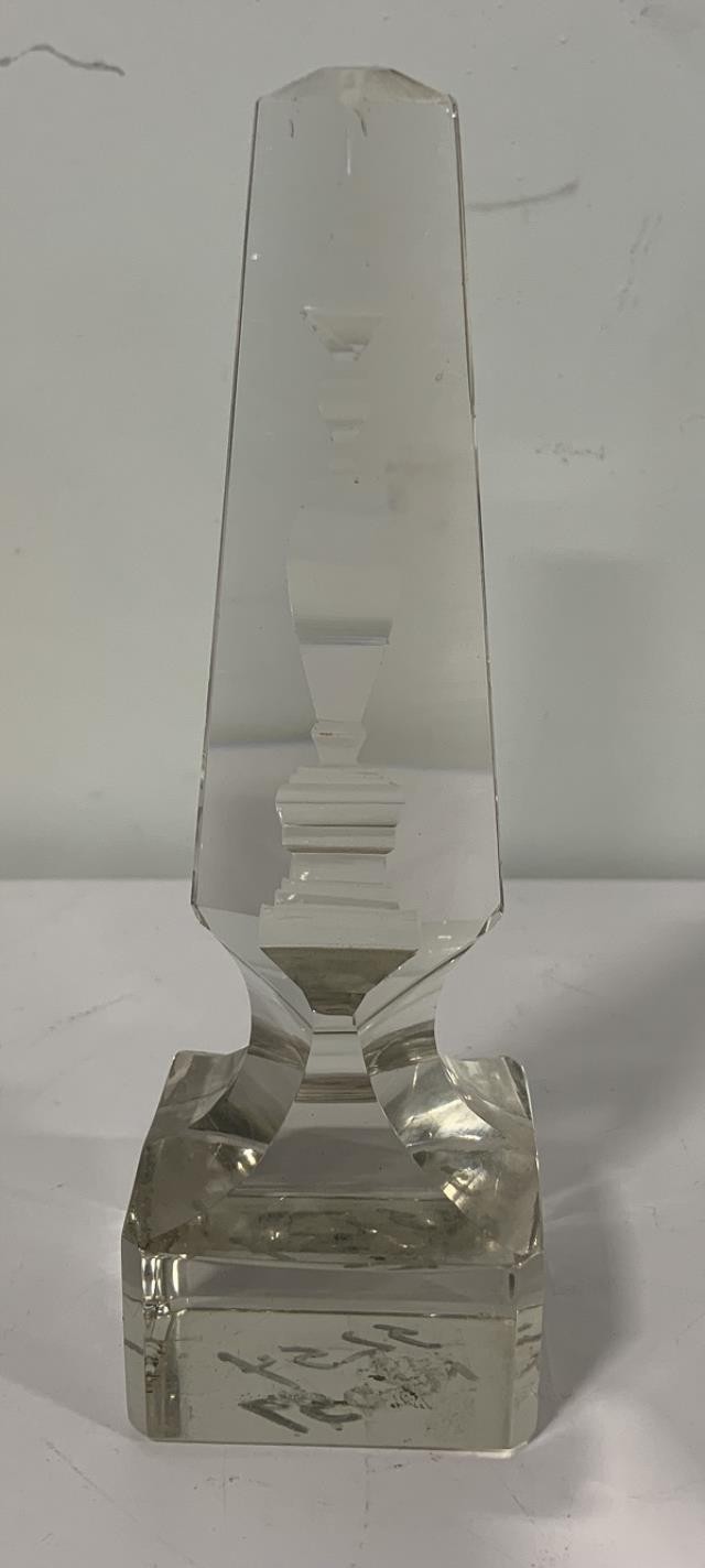 OBELISK-Glass Cut Illusion Spindle