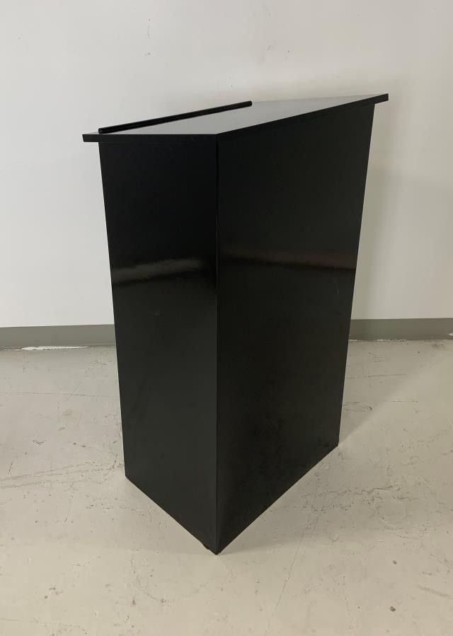 PODIUM-Black Lacquer W/Low Shelf