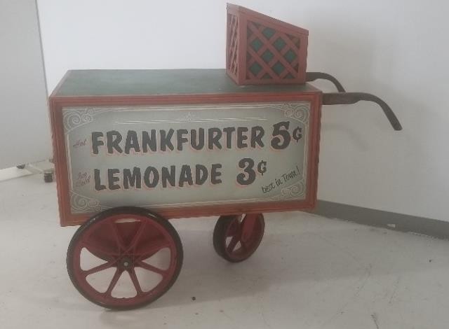 FAUX HOT DOG CART-W/Vintage Finish