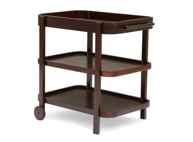 CART-Modern (3) Tier Bar Cart w/Front Wheels