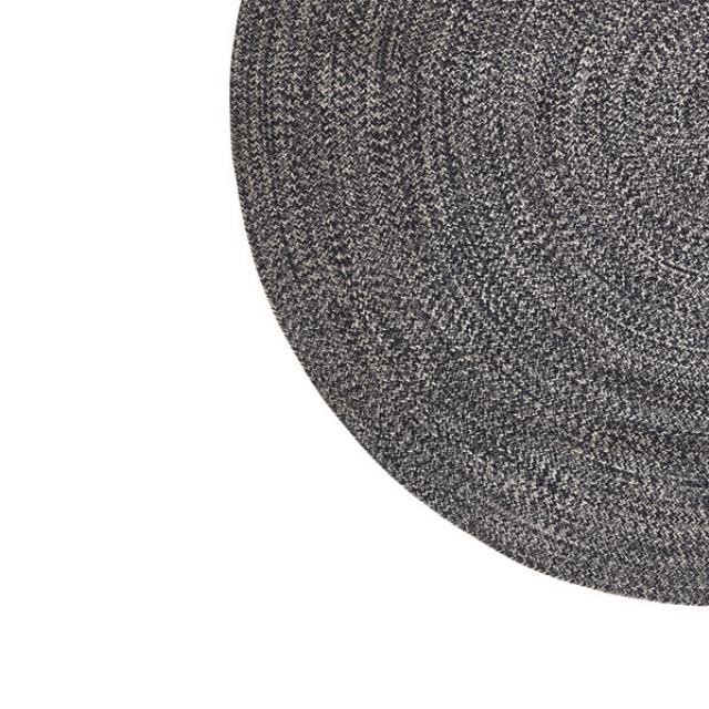 RUG-(8'Round)Navy & White Braided